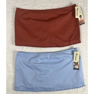 Lot of 2 No Boundaries Lettuce Edge Bandeau Blue Rust Women's Size XXL NEW